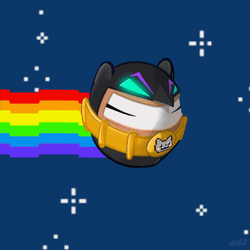 Bat Man As Neon Cat GIF