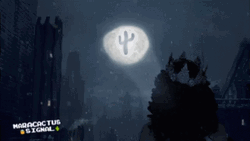 Bat Signal Mara Cactus Logo GIF