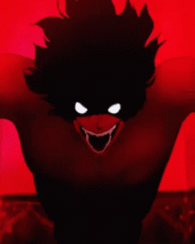Bat With Cross On Head On Red Background GIF