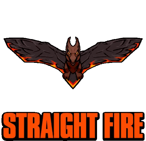 Bat With Straight Fire Text Sticker