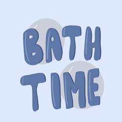 Bath Time Blue Text Bubbles GIF