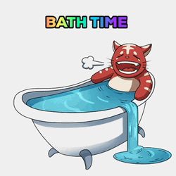 Bath Time Happy Cat Meme GIF