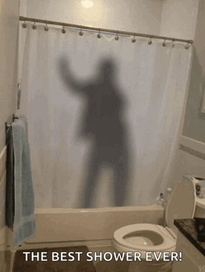 Bathroom Shower Curtain Shadow GIF
