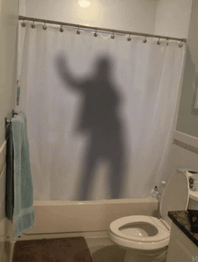 Bathroom Shower Curtain Shadow GIF