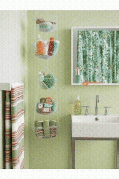 Bathroom With Green Walls Sink Mirror GIF