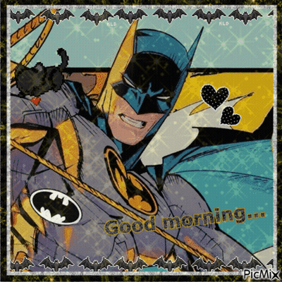 Batman And Cat Saying Good Morning GIF