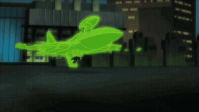 Batman And Green Lantern Standing In Front Of Clock GIF