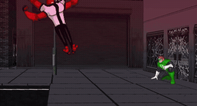 Batman And Green Lantern Standing In Front Of Clock GIF