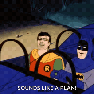 Batman And Robin In A Car Saying Sounds Like A Plan GIF