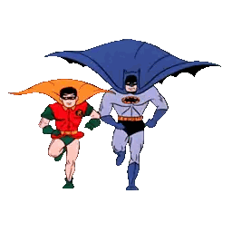 Batman And Robin Running In Air Sticker