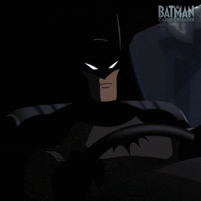 Batman Caped Crusader Driving Car In The Dark GIF