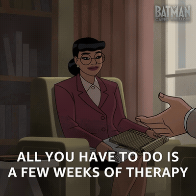 Batman Caped Crusader Woman Talking To Doctor GIF