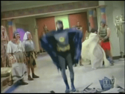 Batman Costume Dancing On TV Show GIF