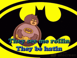 Batman Cute Animation They See Me Rollin GIF