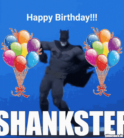 Batman Holding Balloons Happy Birthday GIF