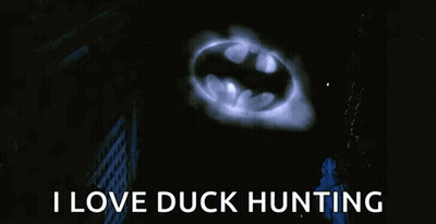 Batman Logo Glowing With I Love Duck Hunting GIF