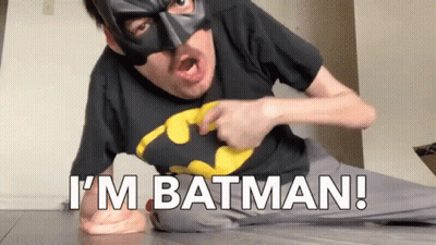 Batman-Masked Man in Black Shirt Says I'm Batman