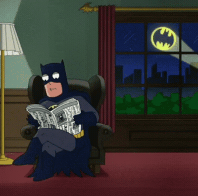 Batman Reading Newspaper GIF