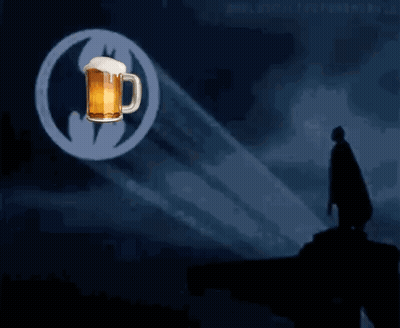 Batman Silhouette With Beer Mug GIF