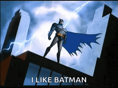 Batman Standing On Building Saying I Like Batman GIF