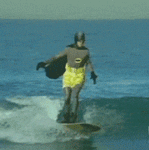 Batman Surfing Yellow Short  GIF