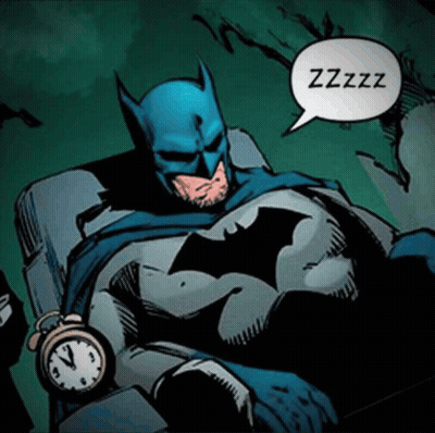 Batman With Alarm Clock Saying Zzzz GIF