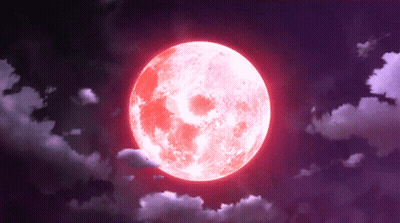 Bats Flying In Front Of Red Moon GIF