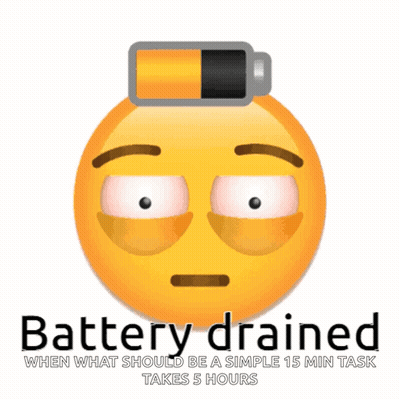 Battery Drained Smiley GIF