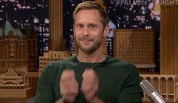 Batting Eyelashes Alexander Skarsgard Jimmy Fallon GIF