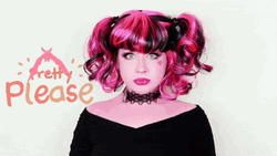 Batting Eyelashes Pretty Please Goth Girl GIF