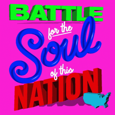 Battle For This Nation's Soul In Blue And Red GIF