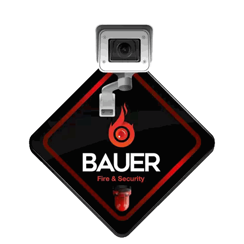 Bauer Fire And Security Logo With Camera Sticker