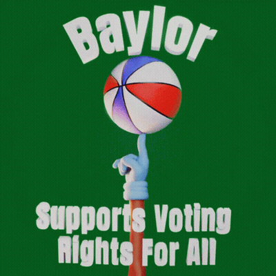 Baylor Supports Voting Rights For All With Basketball On A Stick GIF