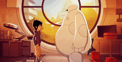 Baymax And Big Boy Love Hug GIF