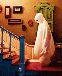 Baymax Climbing Stairs Fall Down GIF