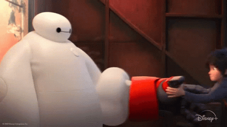 Baymax Push Hiro Hamada GIF