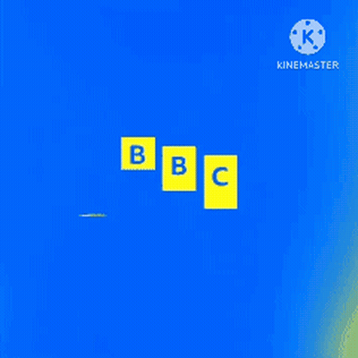 BBC CBeebies Yellow Letters Blue Background GIF