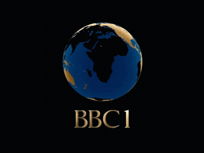 BBC1 Logo Blue And Gold Globe GIF