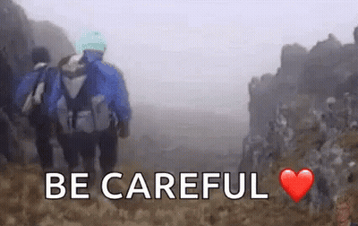 Be Careful Sign With Heart GIF