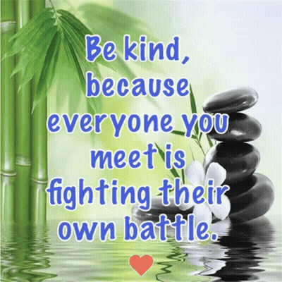 Be Kind Because Everyone You Meet Is Fighting Their Own Battle Poster GIF