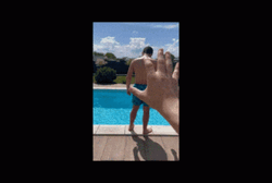 Be Right Back Pushing In The Pool GIF
