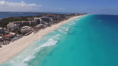 Beach Aerial View With Buildings GIF
