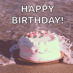 Beach Birthday Cake GIF