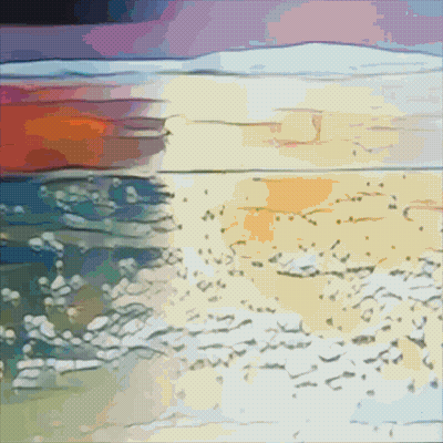 Beach Painting With Waves GIF
