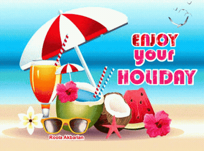 Beach Scene Enjoy Your Holiday GIF
