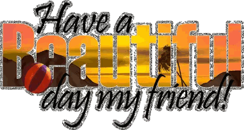 Beach Scene Have A Beautiful Day Sticker