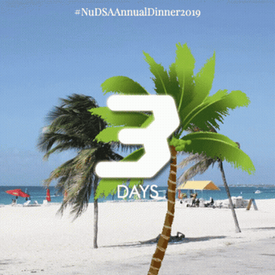 Beach Scene With Palm Tree And Number 3 GIF