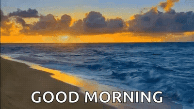 Beach With Good Morning Text GIF