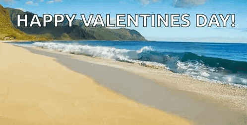 Beach With Happy Valentines Day GIF