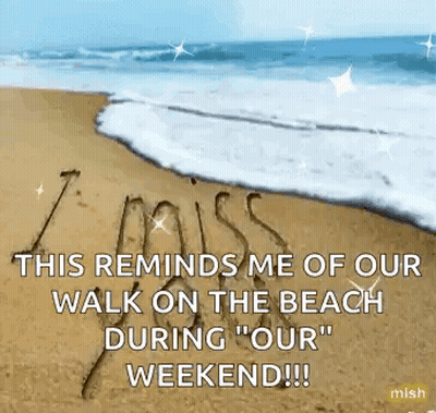 Beach With Quote This Reminds Me Of Our Walk On The Beach During Our Weekend GIF